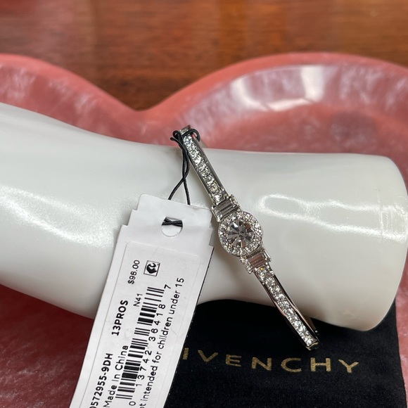 Givenchy Gold Flex Crystal Line Bracelet Silver/CZ in Metal - US Givenchy Silver Bracelet with Crystals